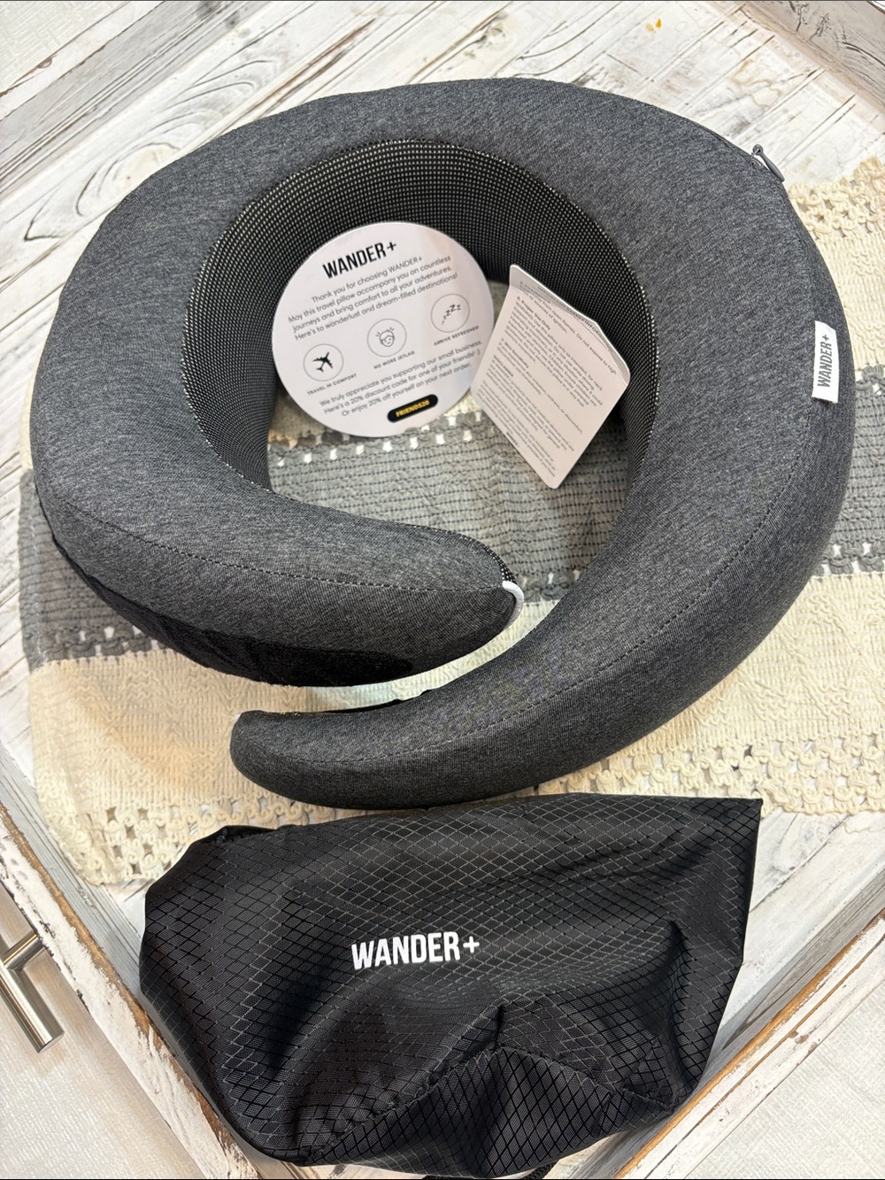 NWT Wander+ Memory Foam Travel Neck Pillow Airplane Ergonomic Support